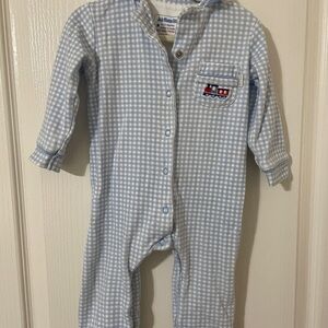 JoJo Mama Bebe Gingham PJs w/ Embroidered Train; EUC (no stains); 6-12mo